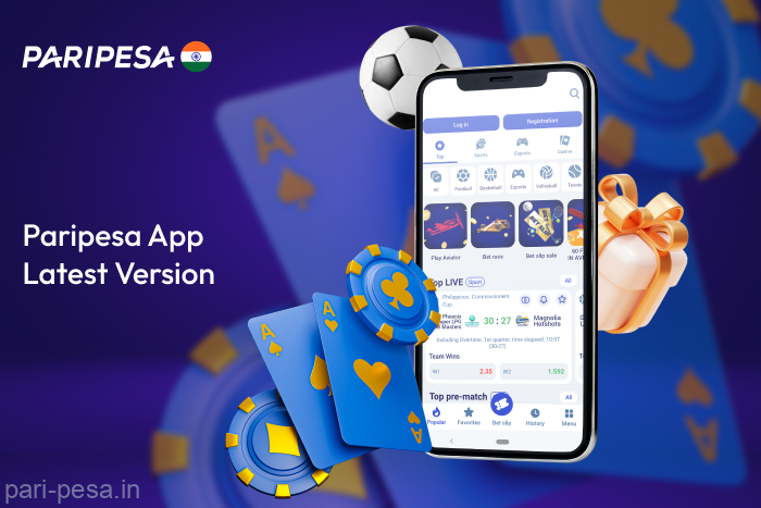 On the Paripesa mobile app, users from India can bet on sports and play online casino games