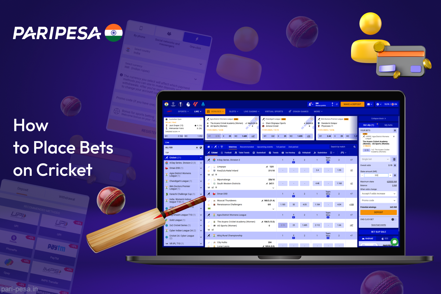 Cricket betting guide at Paripes India