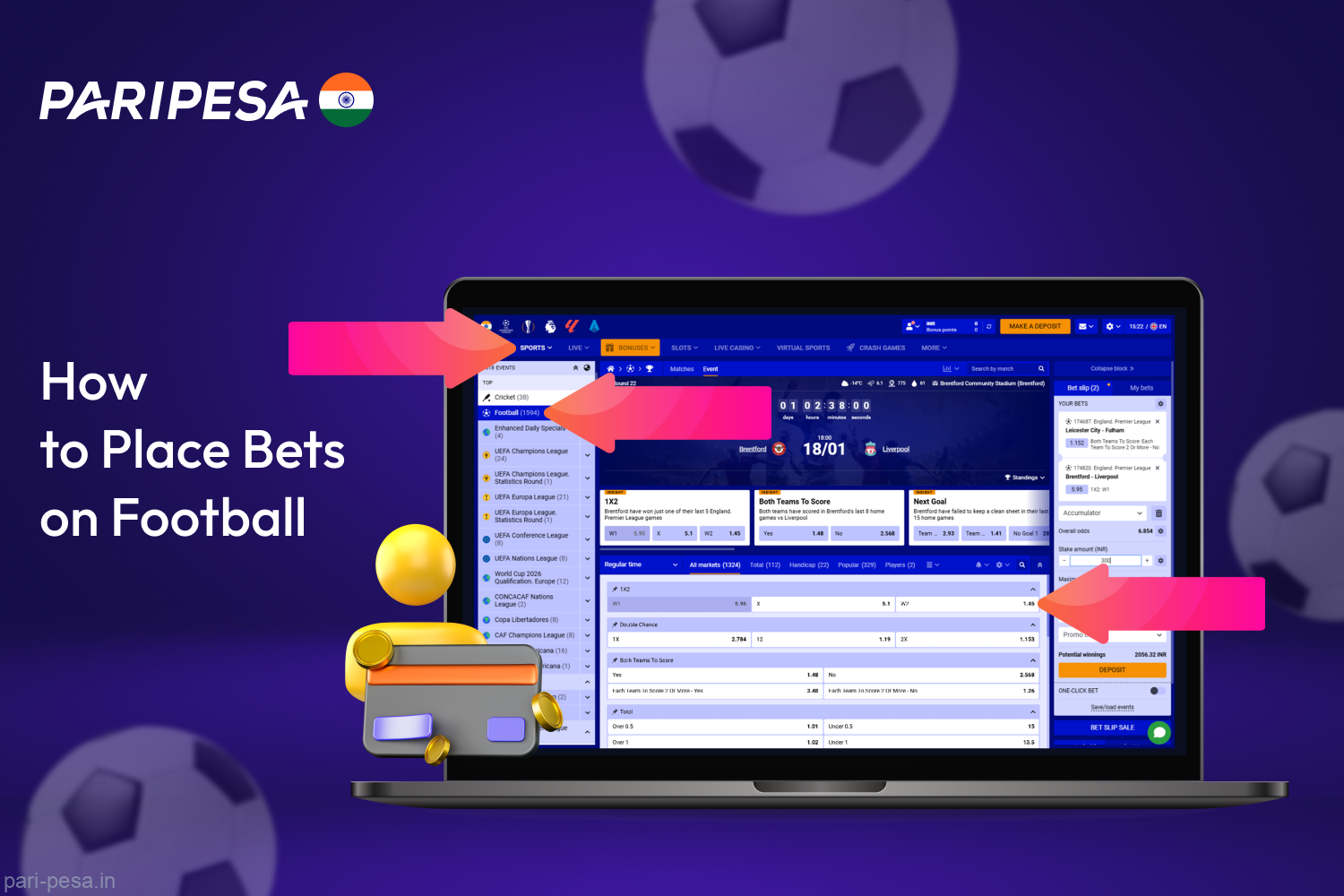 Step-by-step instructions on how to bet on football at Paripesa