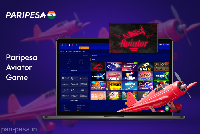 The popular crash game Aviator is available for all Paripesa users in India