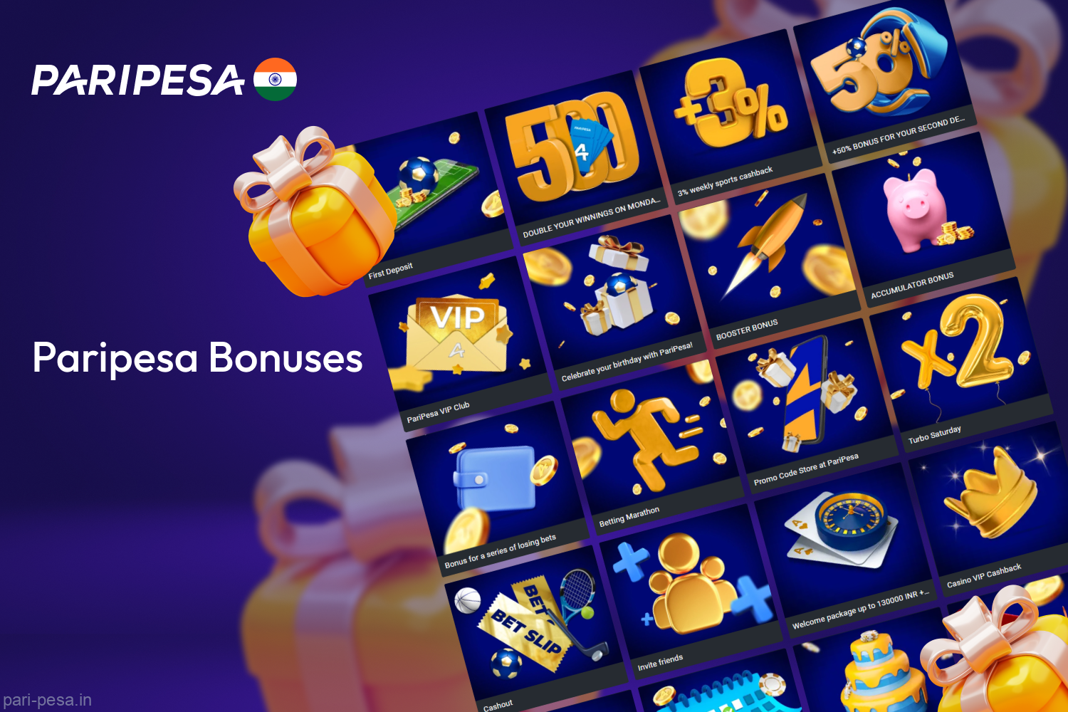 Paripesa India offers various bonuses and promotions